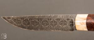   Couteau " Puukko " droit de José Viale - Bois de fer d'Arizona et damas Vlad Matveev