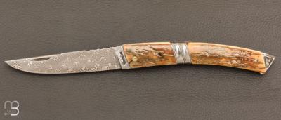   Couteau Thiers  " Le corps beau & le renard " à pompe arrière par Philippe Voissière