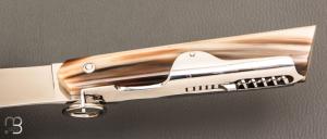   Couteau  " Affutiot 2 pièces " 13,5 cm par J. Mongin - Corne blonde