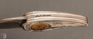   Couteau " Ammonite " par Alain & Joris Chomilier - Fossile d'Ammonite et Damas Carbone Cuivre