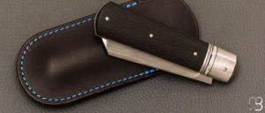   Couteau " Barlow " custom par Olivier Ouertal - Fibre de carbone et lame en RWL-34