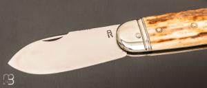 Couteau " Bouledogue  " par Romain Alvarez - Ivoire de mammouth et  14c28