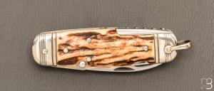  Couteau Bouledogue Véritable "Issarinox" 6 pièces - Bois de cerf