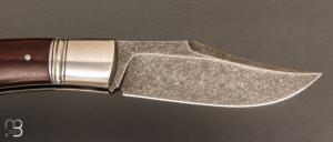 Couteau " Cim Bowie " custom par Raphaël Durand - Micarta vintage et RWL34