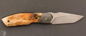  Couteau " Dodgers " custom de Gaël Chevalier - Ivoire de mammouth et RWL34