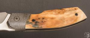  Couteau " Dodgers " custom de Gaël Chevalier - Ivoire de mammouth et RWL34