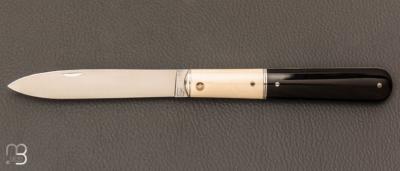 Couteau " Effilé "  par Adrien Vautrin - Mammouth et corne noire