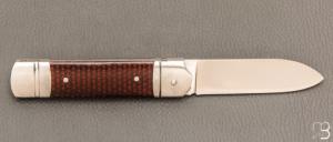   Couteau " Empire " de collection par Benjamin Mittay - Micarta Vintage et lame en 14c28n