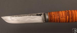   Couteau " F  " droit en écorce de Bouleau de Frédéric Maschio