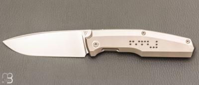  Couteau  " FiF20 Braille " custom par Philippe Jourget - Titane et CPM-154CM