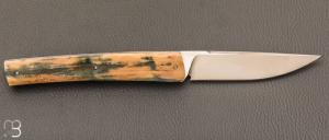 Couteau " Grand Basic  " de Jean Pierre Martin - Ivoire de mammouth et lame en RWL34 