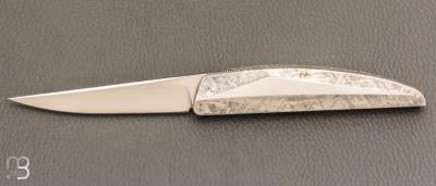   Couteau " HBP80 " de poche custom par Des Horn - Météorite Gibéon 