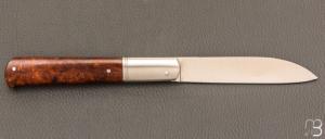  Couteau  "  Issoire  " par Maxime Surjous  - Bois de fer et lame en RWL34