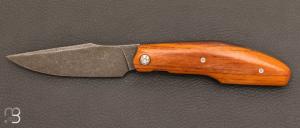  Couteau  "  Kalisse " custom pliant de Michel Grini - Micarta vintage et RWL-34