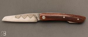   Couteau " Kamino " custom de Michel Grini - Micarta vintage et lame en 26c3
