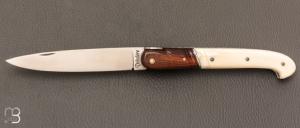 Couteau  "  Laguiole Droit 12 cm " de poche par Philippe Voissière - Phacochère/Bois de fer