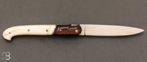 Couteau  "  Laguiole Droit 12 cm " de poche par Philippe Voissière - Phacochère/Bois de fer