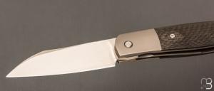  Couteau  " Liner-lock custom " pliant par David Lespect - Carbone/Titane et RWL34