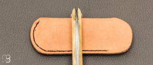   Couteau "Lock-Back" custom de Jean Baptiste Leveque - Ivoire de phacochère et lame en D2