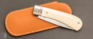    Couteau " Lock Back " custom par Laurent Gaillard - Micarta et 14c28N