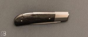  Couteau " Lock-Back Proto " par Honoré Vilain - Fatcarbon et lame en acier W2