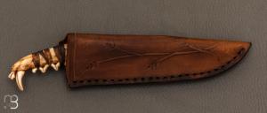    Couteau droit forgé par Pierre Henri Monnet - Mâchoire de renard et 90McV8