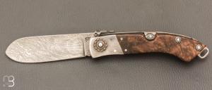    Couteau " Navaja Montañesa" par Jesus Granda - Loupe d'érable et lame damas