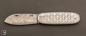   Couteau  " Navette " full damas de Robert Beillonnet