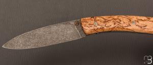 Couteau " le Névé " par Tim Bernard - Bouleau de Norvège et lame 14C28
