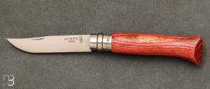 Couteau Opinel N08 Bouleau Lamell rouge