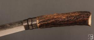   Couteau " Opinel N°09 " custom bois de cerf par Laurent Gaillard