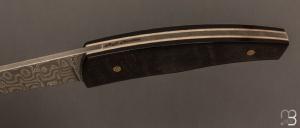 Couteau " Pièce unique " de Alain & Joris Chomilier - Corne de buffle et damas inoxydable Chad Nichols