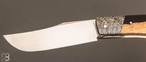   Couteau " Pilon " de Anthony Brochier - Grenadille et lame en RWL34