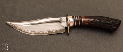 Couteau " Rhino " fixe custom de Claudio Sobral CAS Knives - Stag et San-Maï