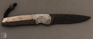    Couteau " Rokh S" par Florian Keller - Fibre de carbone et damas