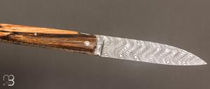 Couteau "Sauveterre" régional pliant - Bois d'Aubrac et lame damas