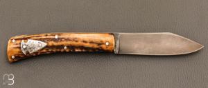    Couteau "Scagel" par Pierre Henri Monnet - Bois de cerf et acier 90McV8
