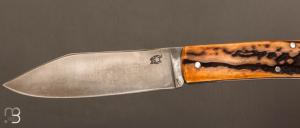    Couteau "Scagel" par Pierre Henri Monnet - Bois de cerf et acier 90McV8