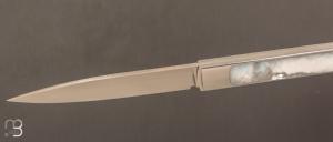 Couteau " Slipjoint " custom de Lionel Lalague - Nacre et lame en RWL34