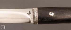 Couteau " Tanto  "  de Jean Paul Sire - Ebène et lame forgée acier C130
