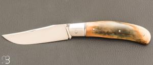 Couteau  " Tocard " custom de Jérôme Bellon - Ivoire de mammouth et RWL34