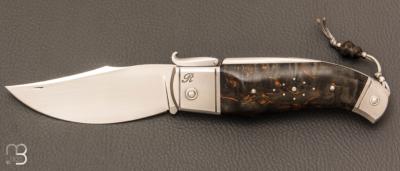   Couteau " Truand Inverse lock " par Tony Ruot - Bouleau stabilisé et lame en RWL34