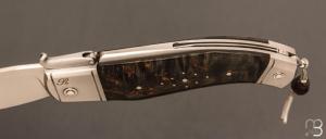   Couteau " Truand Inverse lock " par Tony Ruot - Bouleau stabilisé et lame en RWL34