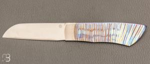 Couteau  " air Rayures " par Roberto Ottonello 13 grammes