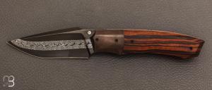 Couteau "  custom " Ironwood et damas de Berthelemy Gabriel - La Forge Agab