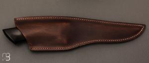 Couteau  de  chasse de Jean Paul Sire - Ébène et lame damas multi barreaux