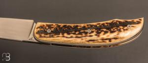   Couteau  " custom " pliant de David Lespect - Bois de cerf et RWL34