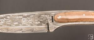   Couteau custom fixe de Hank Knickmeyer- Morse et damas