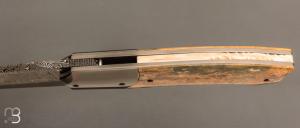   Couteau " custom " de Berthelemy Gabriel - La Forge Agab - Ivoire de mammouth et lame damas