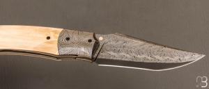   Couteau " custom " de Berthelemy Gabriel - La Forge Agab - Ivoire de mammouth et lame damas